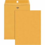 Quality Park 9 x 12 Park Ridge Clasp Envelopes with Deeply Gummed Flaps - Clasp - #90 - 9in Width x 12in Length - 24 lb - Gummed - Kraft - 100 / Box - Kraft