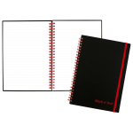 Black n Red Poly Notebook/Journal, 8 1/4in x 5 7/8in, Black/Red, 70 Pages (35 Sheets), (C67009)