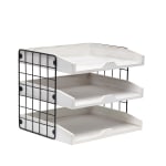 Elegant Designs Home Office 3-Shelf Desk Organizer Mail Letter Tray, 10-1/2inH x 10-1/2inW x 12-1/2inD, Whitewash