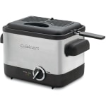 Cuisinart Compact Deep Fryer, 7-11/16inH x 8-1/8inW x 11-1/4inD, Silver