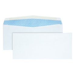 Quality Park #10 Business Envelopes, Security, Gummed Seal, White, Box Of 500