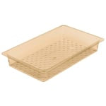 Cambro H-Pan High Heat GN 1/1 Colander Pans, 3inH x 12-3/4inW x 20-7/8inD, Amber, Pack Of 6 Pans