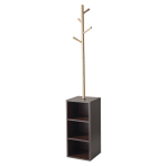 Adesso Hutch Storage Coat Rack, 69inH x 12inW x 12inD, Natural/Walnut