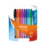 Paper Mate InkJoy 100 Stick Pens, Medium Point, 1.0 mm, Translucent Assorted Barrels, Assorted Ink Colors, Pack Of 8 Pens