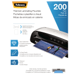 Fellowes Thermal Laminating Pouches, Letter, 3 mil, 11 1/2in x 9in, Clear, Pack Of 200