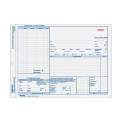 Rediform 2-Part Job Work Order Book, 2 Part, 5-1/2in x 8-1/2in, 50 Sheets, Blue/Red