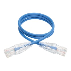 Tripp Lite 2ft Cat6 Gigabit Snagless Molded Slim UTP Patch Cable RJ45 M/M Blue 2ft - First End: 1 x RJ-45 Male Network - Second End: 1 x RJ-45 Male Network - 1 Gbit/s - Patch Cable - 28 AWG - Blue