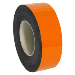 Partners Brand Orange Warehouse Labels, LH128, Magnetic Rolls 2in x 50ft, 1 Roll