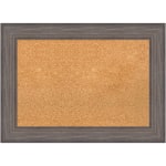 Amanti Art Cork Bulletin Board, 29in x 21in, Natural, Country Barnwood Wood Frame