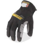 Ironclad WorkForce All-purpose Gloves - Medium Size - Thermoplastic Rubber (TPR) Knuckle, Thermoplastic Rubber (TPR) Cuff, Synthetic Leather, Terrycloth - Black, Gray - Impact Resistant, Abrasion Resistant, Durable, Reinforced - For Multipurpose, Home