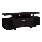 Monarch Specialties Madison TV Stand, 23-3/4inH x 60inW x 15-1/2inD, Cappuccino