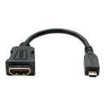 Eaton Tripp Lite Series Micro HDMI to HDMI Adapter for Ultrabook/Laptop/Desktop PC - (Type D M/F), 6 in. (15.2 cm) - HDMI adapter - HDMI female to 19 pin micro HDMI Type D male - 6 in - black