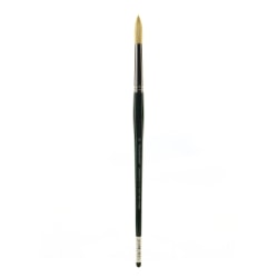 Grumbacher Gainsborough Oil And Acrylic Paint Brush, Size 14, Flat Bristle, Hog Hair, Black