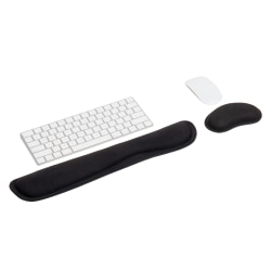 Mind Reader Harmony Collection Ergonomic Wrist Rest Set Gel And Memory Foam Support for the Keyboard and Mouse, 0.75inH x 16-3/4inW x 3inD, Black