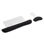 Mind Reader Ergonomic Keyboard and Mouse Wrist Rest Sets, 3/4inH x 3inW x 16-3/4,"L, Black, 2 Piece