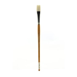 Grumbacher Bristlette Paint Brush, Size 8, Flat Bristle, Synthetic, Brown