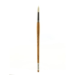 Grumbacher Bristlette Paint Brush, Size 8, Round Bristle, Synthetic, Brown