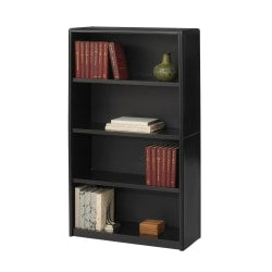 Safco Value Mate Steel Modular Shelving Bookcase, 4 Shelves, 54inH x 31-3/4inW x 13-1/2inD, Black