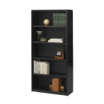 Safco Value Mate Steel Modular Shelving Bookcase, 5 Shelves, 67inH x 31-3/4inW x 13-1/2inD, Black