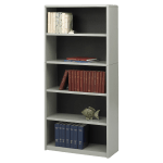 Safco Value Mate Steel Modular Shelving Bookcase, 5 Shelves, 67inH x 31-3/4inW x 13-1/2inD, Gray