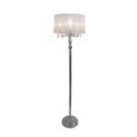 Elegant Designs Sheer Shade Floor Lamp, 61 1/2in, White Shade/Chrome Base