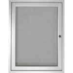 Ghent 1 Door Enclosed Vinyl Bulletin Board, Satin Aluminum Frame, 24inH x 18inW, Silver