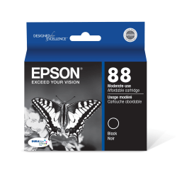 Epson 88 DuraBrite Ultra Black Ink Cartridge, T088120-S