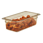 Cambro H-Pan High-Heat GN 1/3 Food Pans, 4inH x 6-15/16inW x 12-3/4inD, Amber, Pack Of 6 Pans