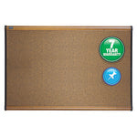 Quartet Select Prestige Color Cork Bulletin Board, 36in x 48in, Aluminum Frame With Maple Finish