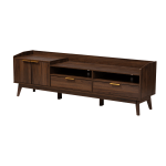 Baxton Studio Mid-Century Modern TV Stand, 22inH x 70-15/16inW x 15-3/4inD, Walnut