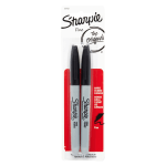 Sharpie Permanent Fine-Point Markers, Black, Pack Of 2 Markers