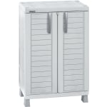 Inval 40inH Storage Cabinet With Adjustable Shelves, Light Gray