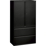 HON 800 Series Storage Cabinet With Lateral File, 36in Wide, Black