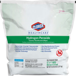 Clorox Healthcare Hydrogen Peroxide Disinfecting Wipes, 12in x 11in, Pack Of 185