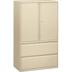 HON 800 Series Storage Cabinet With Lateral File, 42in Wide, Putty