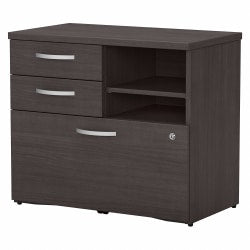 Bush Business Furniture Hybrid 28inD Vertical 3-Drawer Mobile File Cabinet, Modern Hickory, Delivery