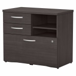 Bush Business Furniture Studio C 29-5/7inW x 17inD Lateral File Cabinet With Drawers and Shelves, Storm Gray, Standard Delivery