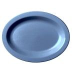 Cambro Camwear Plastic Oval Dinnerware Plates, 12in, Slate Blue, Pack Of 24 Plates