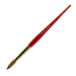 Winsor & Newton Sceptre Gold II Short-Handle Paint Brush 202, Size 2, Designer Round Bristle, Sable Hair, Terracotta