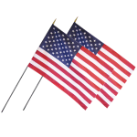 Annin and Company U.S. Classroom Flags With Staffs, 24in x 36in, Pack Of 2 Flags