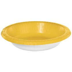 Amscan Paper Bowls, 20 Oz, Yellow Sunshine, 20 Bowls Per Box, Case Of 5 Boxes