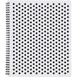 TOPS Polka Dot Design Double Wire Spiral Notebook, 11in x 9in, Black Polka Dot