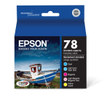 Epson 78 Claria Cyan, Light Cyan, Magenta, Light Magenta, Yellow Ink Cartridges, Pack Of 5, T078920