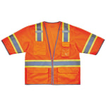 Ergodyne GloWear Safety Vest, 2-Tone Hi-Vis Surveyor 8346Z, Class 3, Small/Medium, Orange