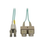 Eaton Tripp Lite Series 10Gb Duplex Multimode 50/125 OM3 LSZH Fiber Patch Cable (LC/SC) - Aqua, 5M (16 ft.) - Patch cable - SC multi-mode (M) to LC multi-mode (M) - 5 m - fiber optic - duplex - 50 / 125 micron - OM3 - aqua blue