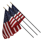 FlagZone Heritage U.S. Classroom Flags With Staffs, 16in x 24in, Pack Of 3 Flags