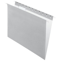 Office Depot Brand 2-Tone Hanging File Folders, 1/5 Cut, 8 1/2in x 11in, Letter Size, Gray, Box Of 25 Folders