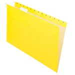 Office Depot Brand 2-Tone Hanging File Folders, 1/5 Cut, 8 1/2in x 14in, Legal Size, Yellow, Box Of 25 Folders