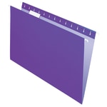 Office Depot Brand 2-Tone Hanging File Folders, 1/5 Cut, 8 1/2in x 14in, Legal Size, Purple, Box Of 25 Folders