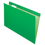 Office Depot Brand 2-Tone Hanging File Folders, 1/5 Cut, 8 1/2in x 14in, Legal Size, Green, Box Of 25 Folders